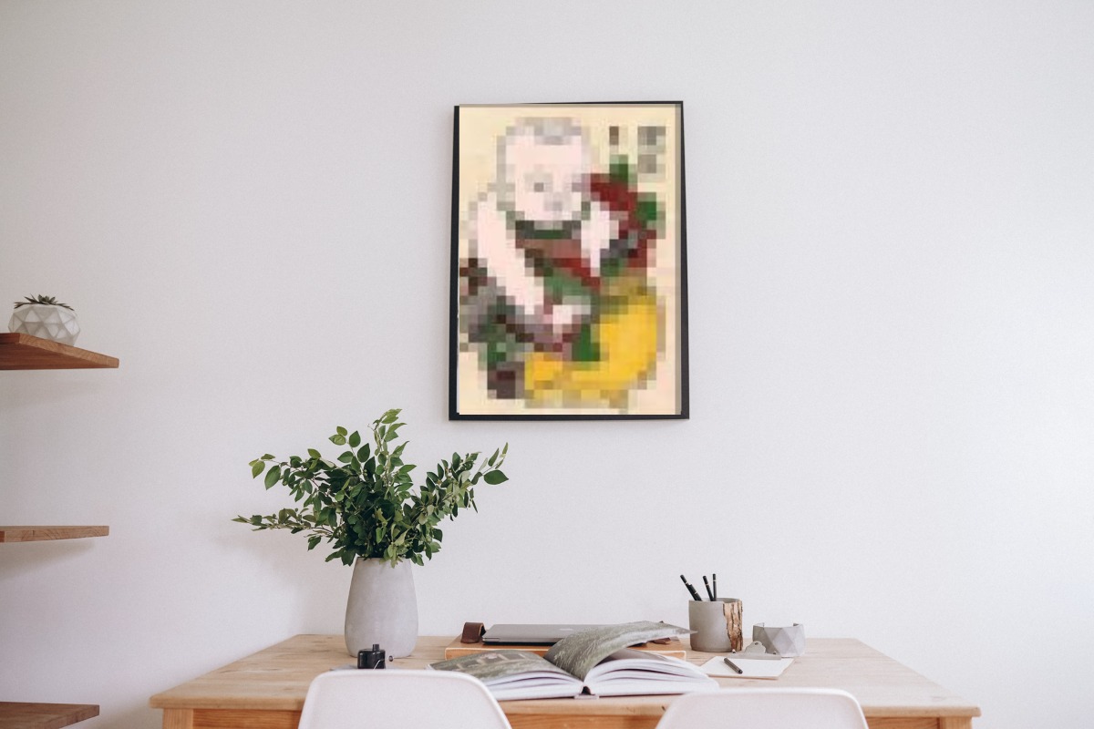 Tranh pixel với hình ảnh  Vinh Hoa Phú Quý không chỉ là một tác phẩm nghệ thuật, mà còn là một biểu tượng của sự may mắn